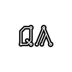 QA monogram logo design letter text name symbol monochrome logotype alphabet character simple logo