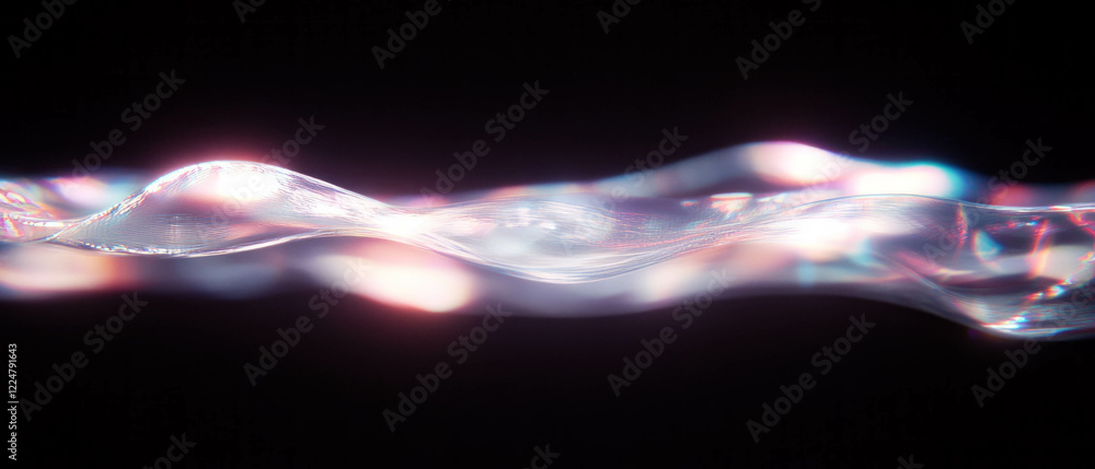 Poster Floating bubbles create a light and airy texture against a black background