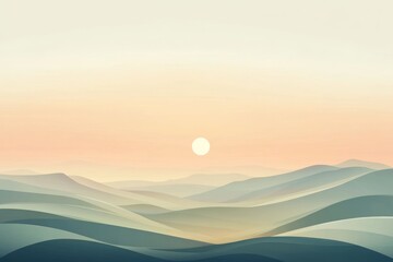 Serene Sunrise Over Rolling Hills