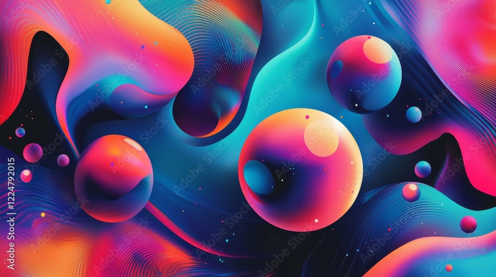 Aufkleber vibrant communication in cyberspace exploring digital connections with abstract graphics