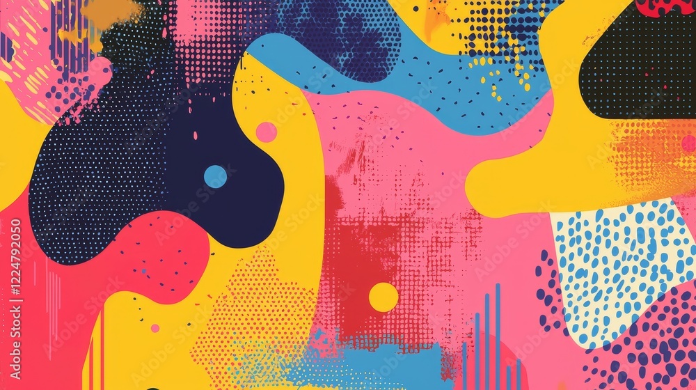 Poster digital connections exploring vibrant communication through abstract graphics