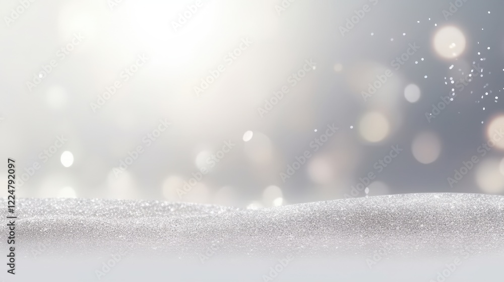 Poster elegant silver glitter abstract background with soft bokeh effect and textured surface for creative 