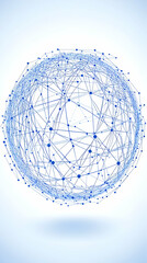 Abstract Sphere Shows Interconnected Network Nodes and Lines with Modern Design Elements.