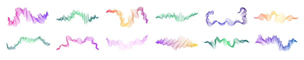 Set of abstract backdrops with multicolor waves