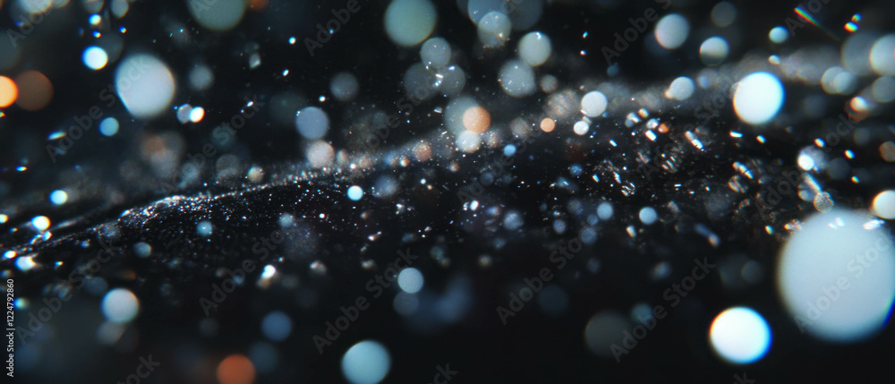Poster Bubbles overlay texture with matte finish and soft light on black background