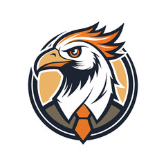 Secretary Bird logo on Retro Vintage Background Vector Illustration T-shirt design Art