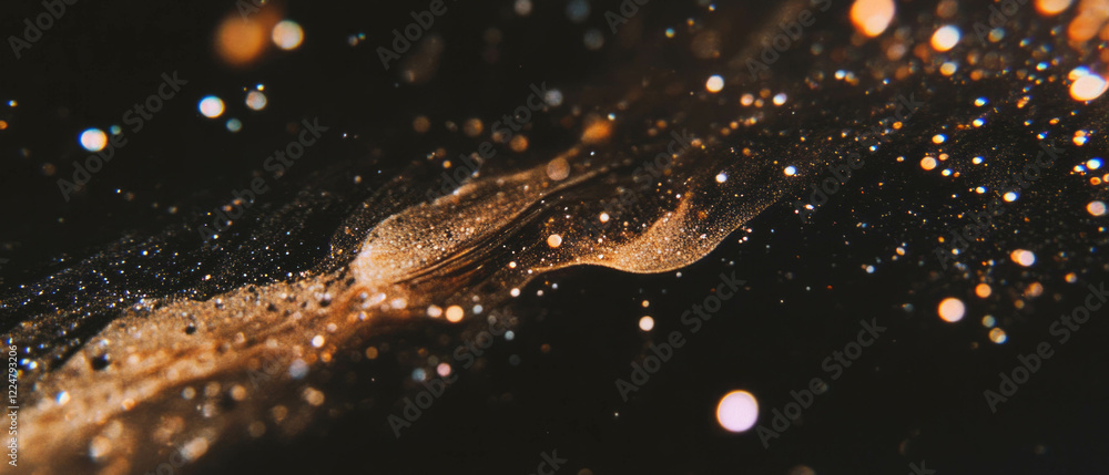 Poster Softly illuminated bubbles floating against a dark background create a gentle atmosphere