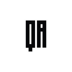 QA monogram logo design letter text name symbol monochrome logotype alphabet character simple logo