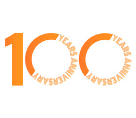 100 Years Anniversary Celebration. Orange Themed Circular 100-Year Anniversary Celebration.