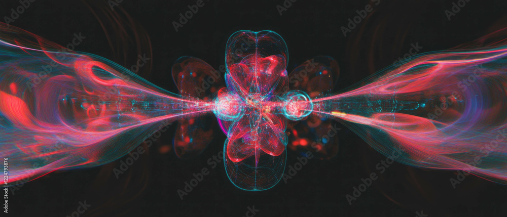 Poster Intricate cybernetic patterns and spark connections against a black background