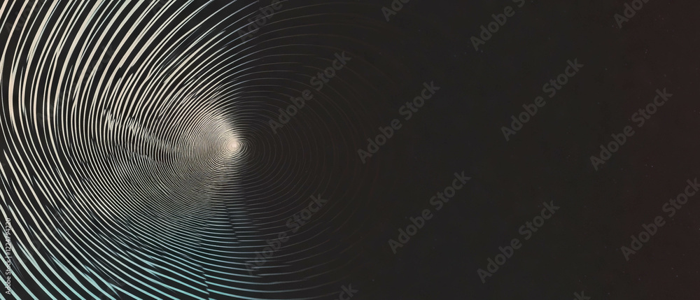 Poster concentric circular spark patterns create a mesmerizing geometric design on a black background