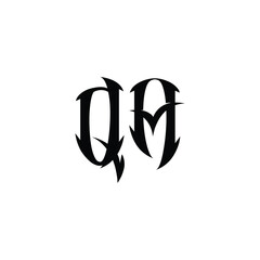 QA monogram logo design letter text name symbol monochrome logotype alphabet character simple logo