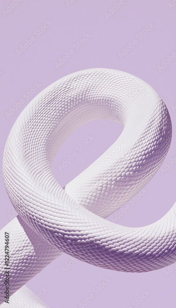 Aufkleber abstract swirl: a textured, off-white form elegantly coils into an abstract swirl against a soft lil