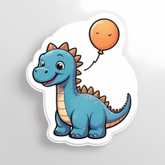 Naklejka premium Happy Brown Dinosaur Illustration