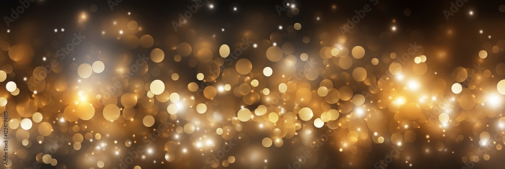 Poster sparkling golden bokeh lights creating a magical atmosphere for celebrations and events in a stunnin
