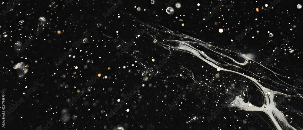 Aufkleber colorful confetti stream flows gracefully against a black background creating a festive atmosphere