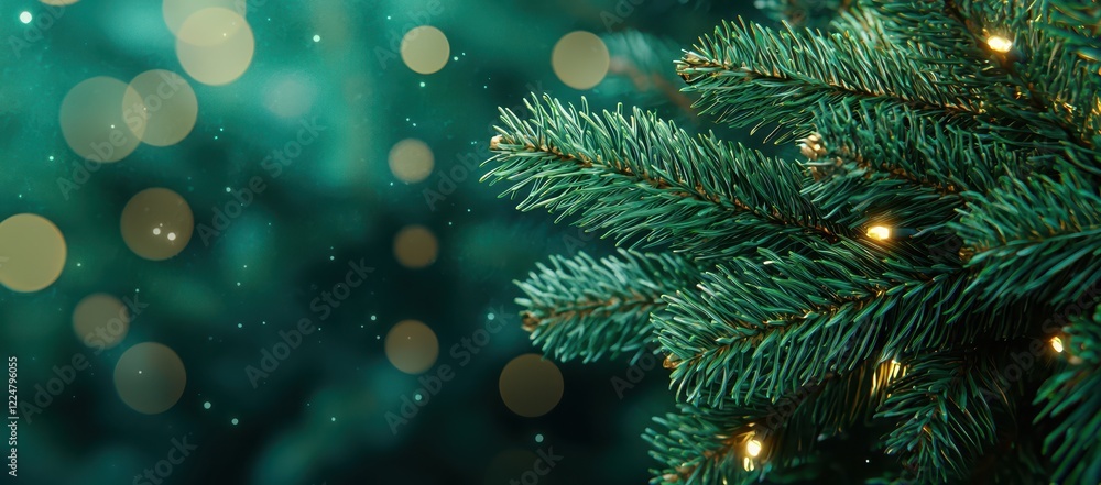 Aufkleber luminous tree branch with festive lights and bokeh