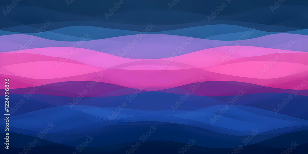 Poster abstract background flows smoothly with colorful waves and elegant gradient in shades of blue and pi