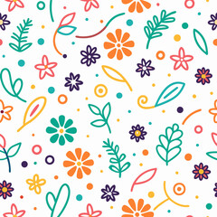 Fototapeta premium Colorful floral seamless pattern. (9)