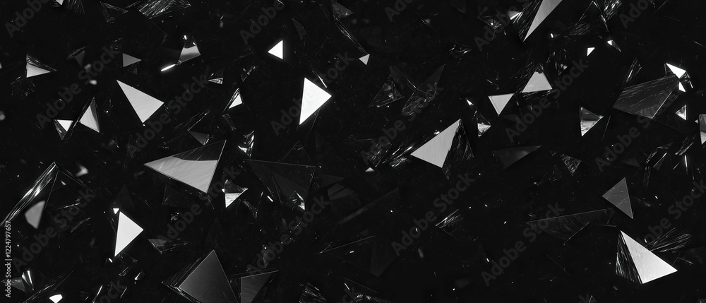Aufkleber bright triangular confetti texture overlay on a dark background for creative designs