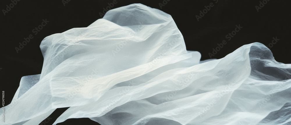 Poster creased and folded paper texture overlay in white against a black background for creative projects