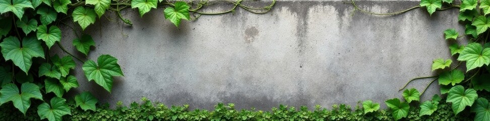 Textured concrete wall with vines growing on it, greenery, texture, growth