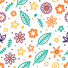 Obraz premium Colorful floral seamless pattern. (11)