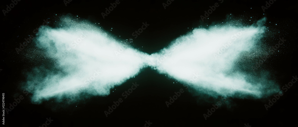 Poster Bright dust particles create a captivating overlay texture against a dark background
