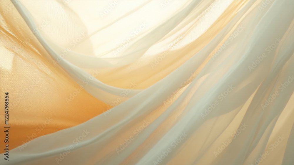 Poster soft flowing fabric with warm light creating a delicate and elegant abstract background