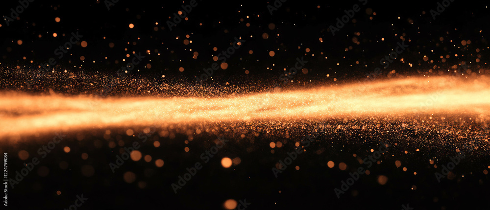 Poster intricate dust texture overlay with light particles against a black background for creative designs
