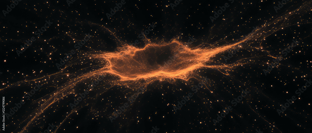 Aufkleber dense fiery sparks create a vibrant display against a dark background