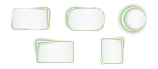 green glowing neon frame with retro electric shine—perfect for PNG advertising templates, illuminated speech bubbles, banners, or vibrant geometric poster designs.