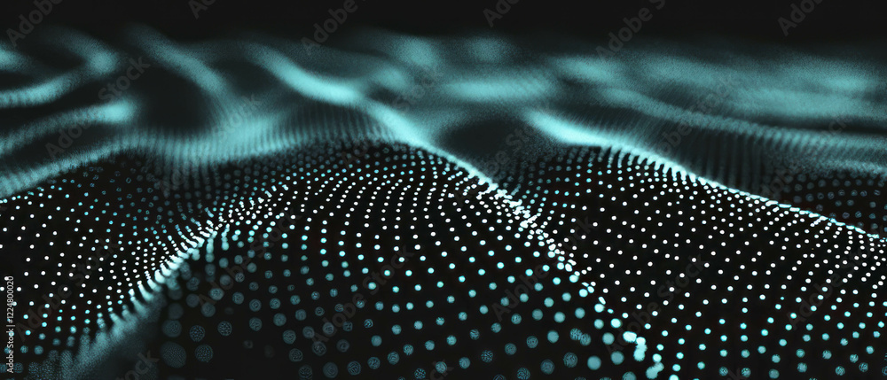 Poster overlay of soft-focused dot texture with blurred elements on black background