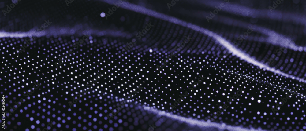 Poster intricate dot texture overlay displays clustered dots against a black background