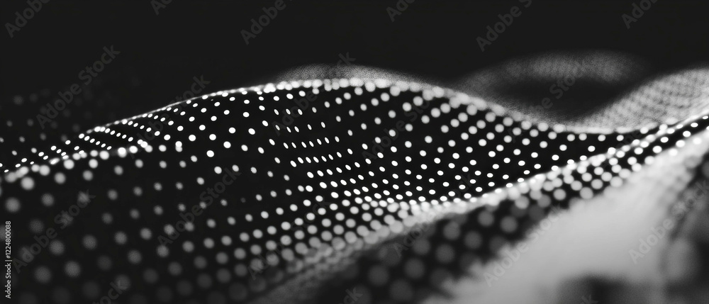 Poster overlay texture featuring blurred dot design on a soft black background for artistic effects