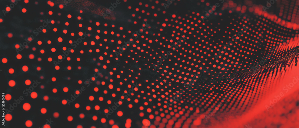 Poster Dot texture overlay with clustered dots and varying density against a black background