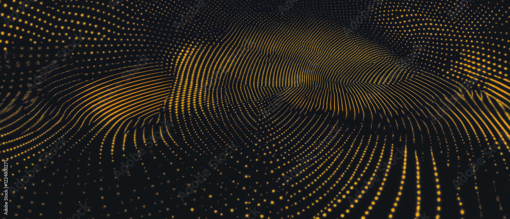 Poster Overlay texture featuring dot patterns and concentric circles on a black background