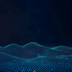 Abstract Background Shows Glowing Dots Forming a Digital Landscape with Gentle Curves and Soft Light.