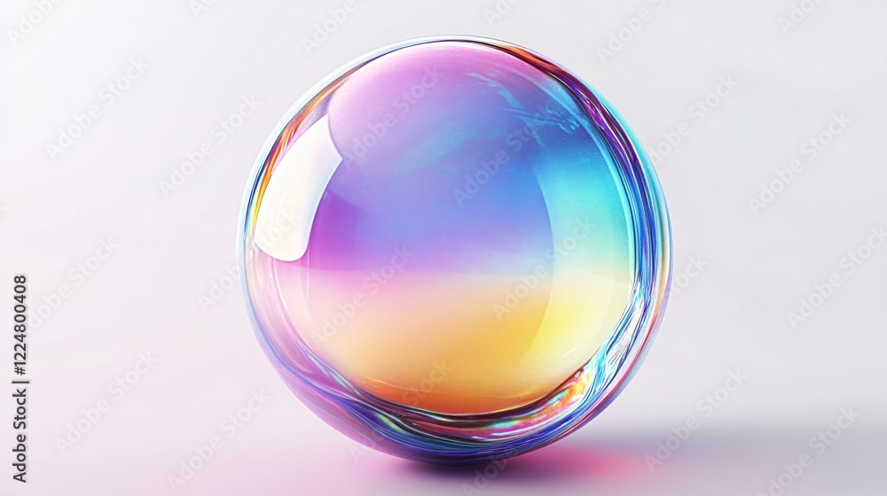 Aufkleber abstract iridescent sphere with gradient colors on a light background for modern design