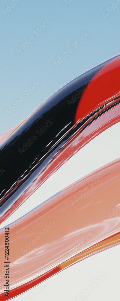 Poster abstract waves: a captivating abstract image showcasing a dynamic blend of red, black, and white col