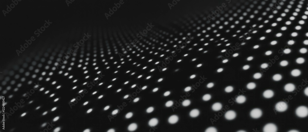 Poster Dynamic dot texture overlay with subtle transitions on a black background for creative projects