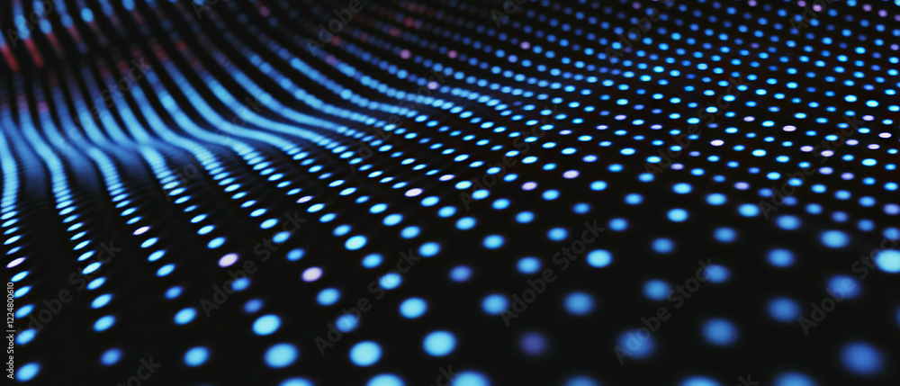 Poster Dot texture overlay with linear patterns on a black background creates a structured effect
