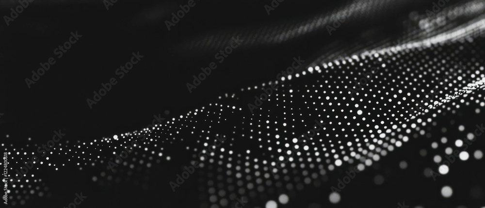 Aufkleber Dot texture overlay creating a structured pattern on a black background for visual effects