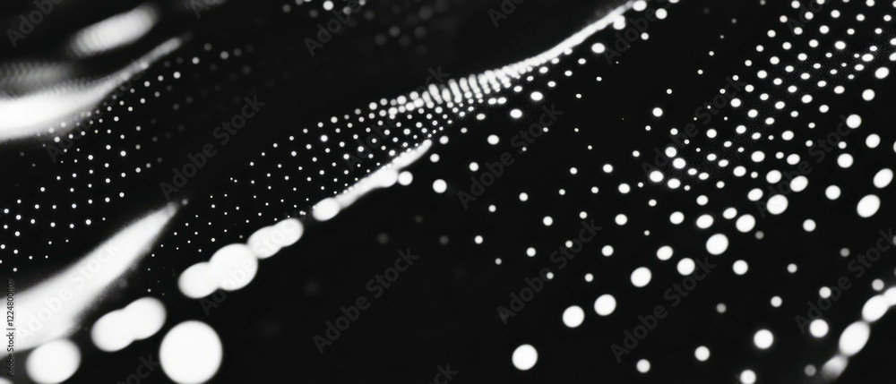 Poster dynamic dot texture overlay creates energetic movement against a black background
