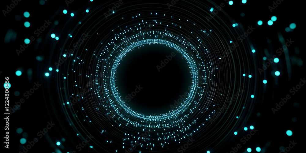 Poster abstract 3d background creates a glowing circular tunnel effect elegantly with a futuristic vibe