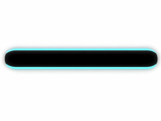 Black Rectangle with Glowing Teal Outline on a White Background.