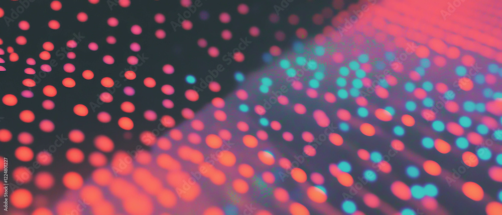 Aufkleber Overlay of large dot texture with bold pattern on a black background for artistic effect
