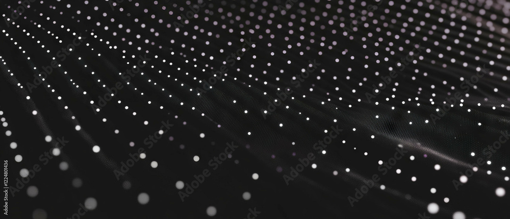Poster Dot texture overlay with layered effect on a black background creating visual depth