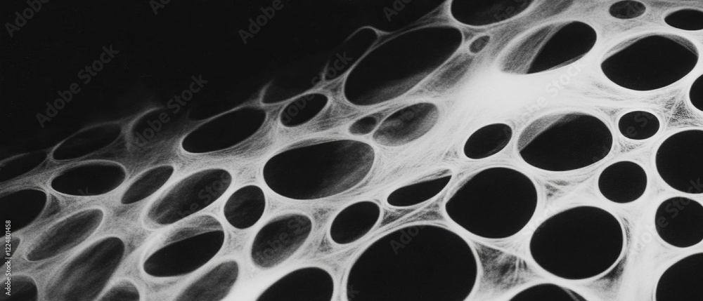 Poster Unique dot texture overlay with organic pattern on a black background for design projects