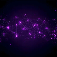 Fototapeta premium Abstract Purple Network Background Creates a Futuristic Atmosphere with Nodes and Connections